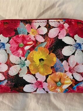Vibrant Floral Zip Wallet - Multicolor
